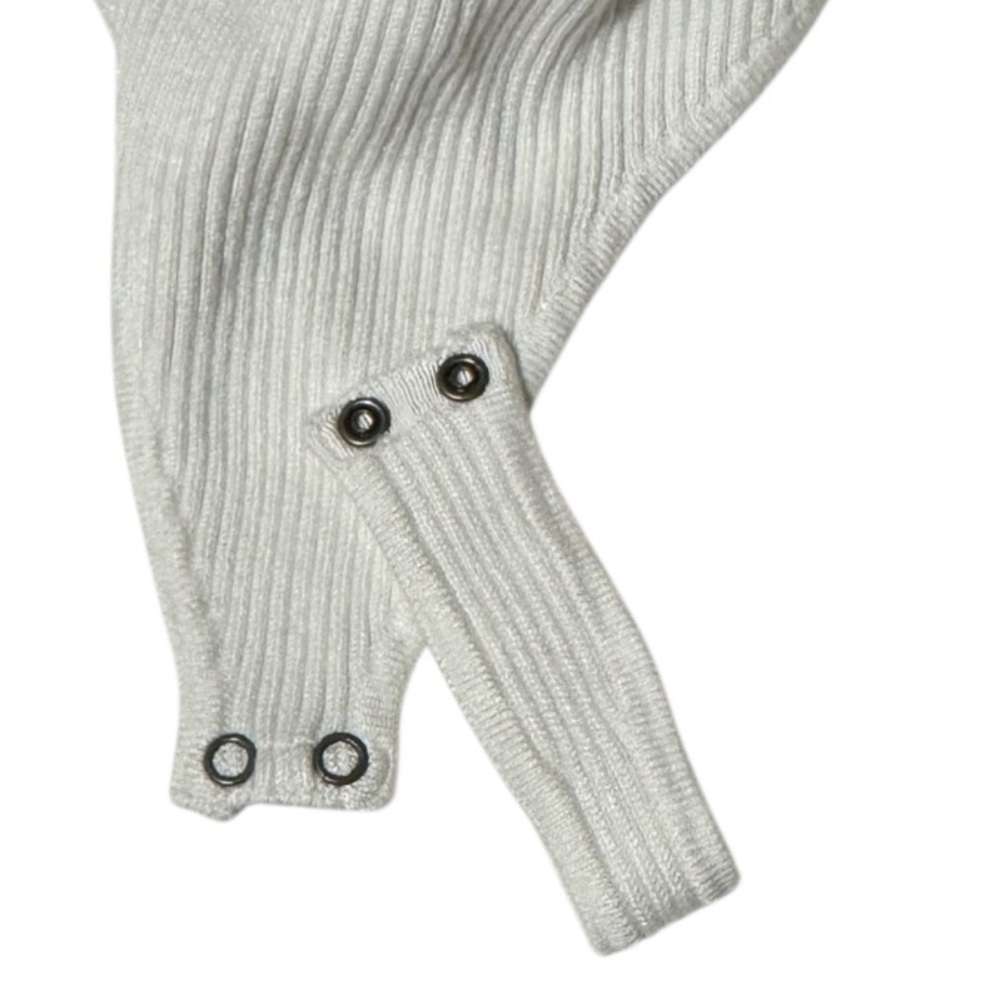 Abercrombie & Fitch Ivory Sculpting Bodysuit Size Medium Minimalist Chic Staple - Picture 9 of 15